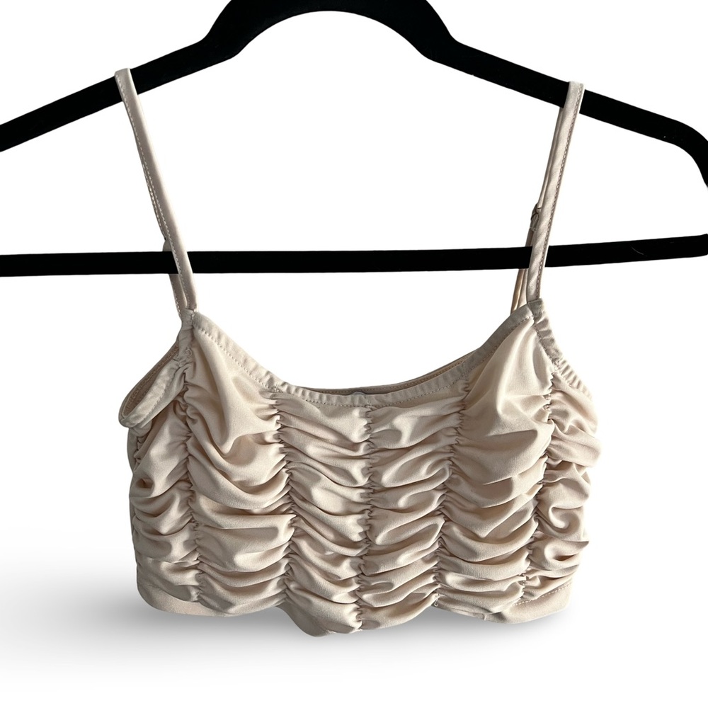 Cream crop tank top